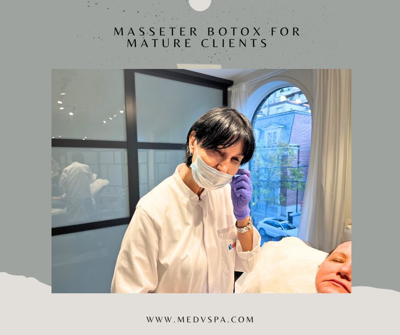 Consultation before Masseter abotox injections Toronto masseter botox menopausal client consultation before injections